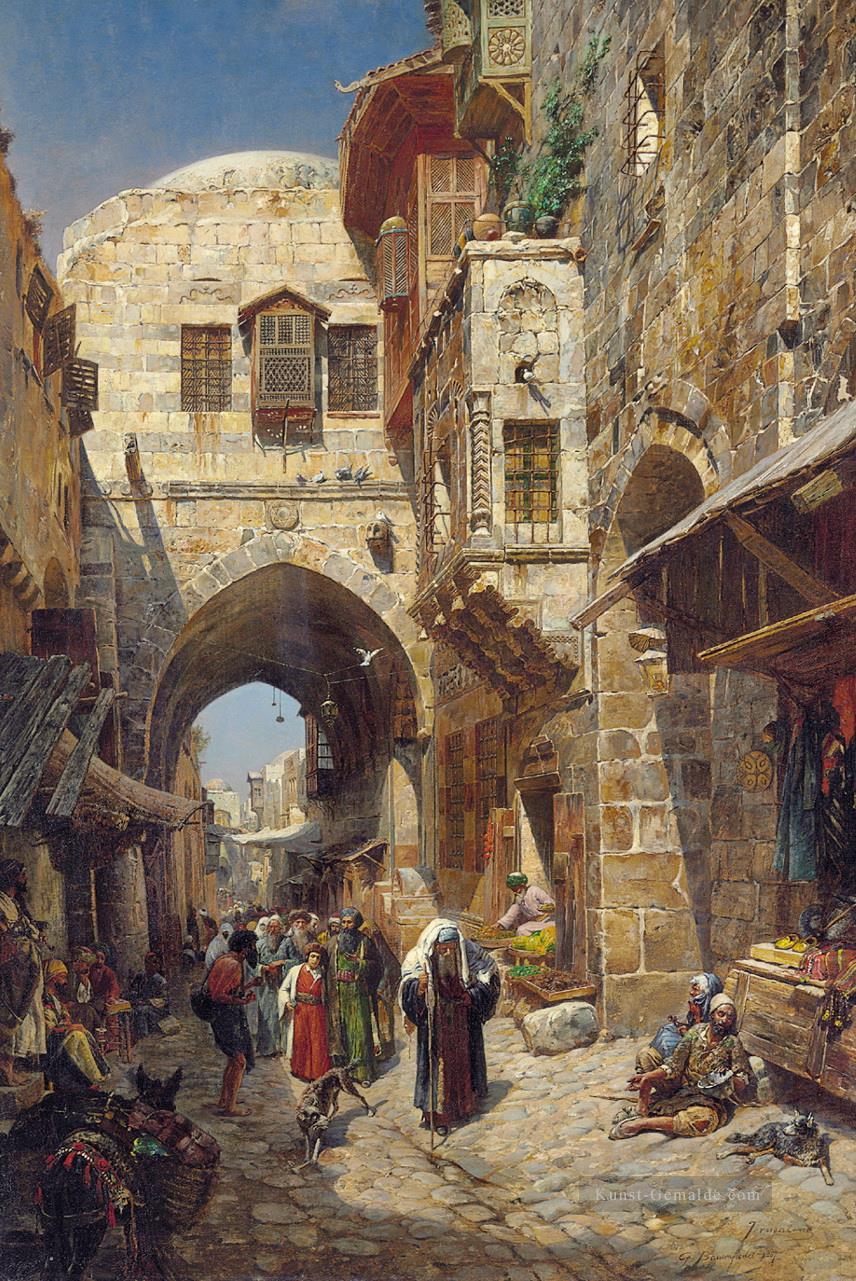 David Straße Jerusalem Gustav Bauernfeind Orientalist jüdisch Ölgemälde